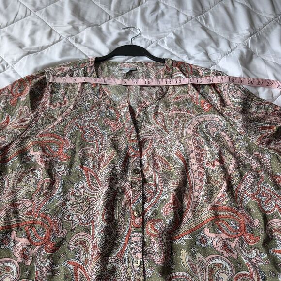 Catherines Breezeway Georgette Paisley Button Down Size 2X - Picture 9 of 10